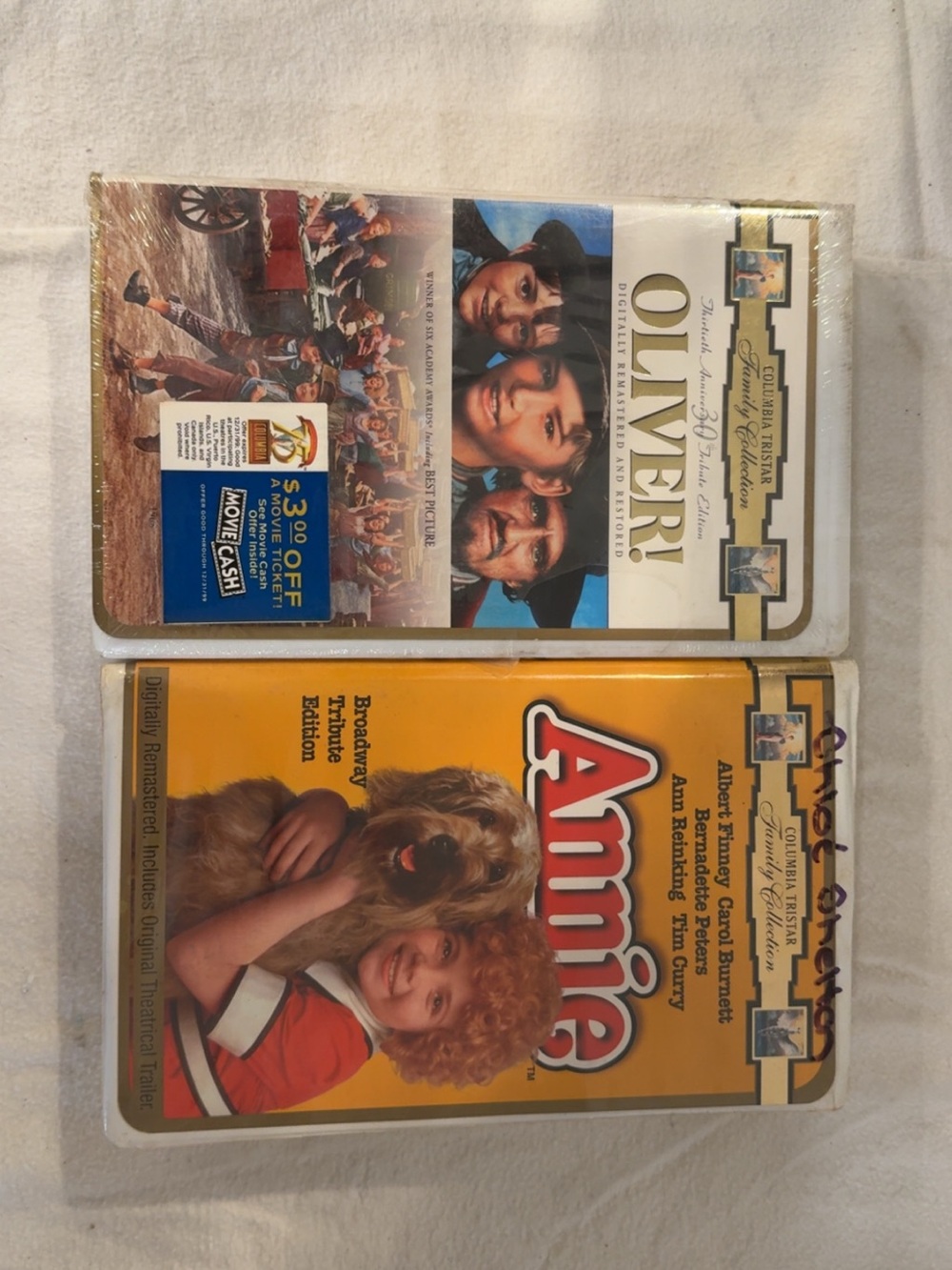 Annie and Oliver! VHS tapes